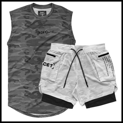 Conjunto Deportivo Muscular: Shorts y Chaleco Mesh Transpirable Doble Capa - Image 12