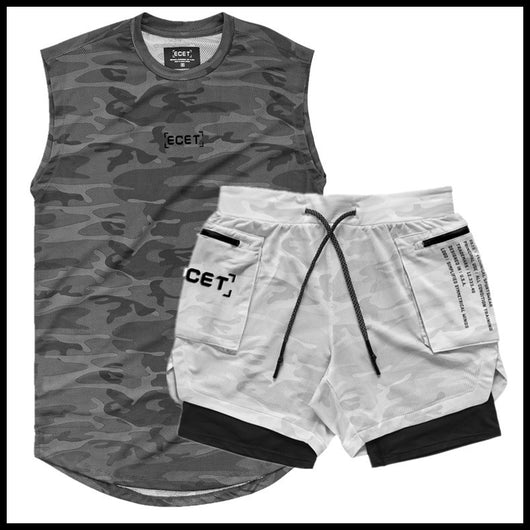 Conjunto Deportivo Muscular: Shorts y Chaleco Mesh Transpirable Doble Capa - Image 12