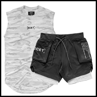 Conjunto Deportivo Muscular: Shorts y Chaleco Mesh Transpirable Doble Capa - Image 5