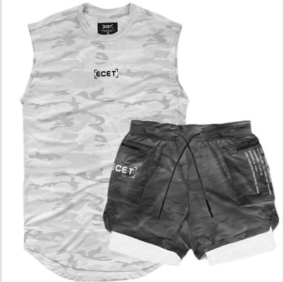 Conjunto Deportivo Muscular: Shorts y Chaleco Mesh Transpirable Doble Capa - Image 3