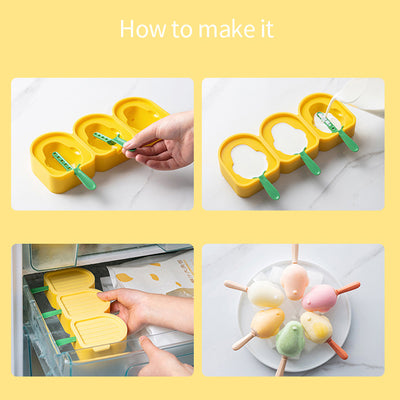 Molde de Silicona en Forma de Pájaro para Paletas y Helado con Palos - Bandeja de 3 Celdas para Postres DIY - Image 14