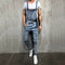 Pantalones Vaqueros para Hombre con Tirantes Desgarrados - Talla Grande Estilo Moderno