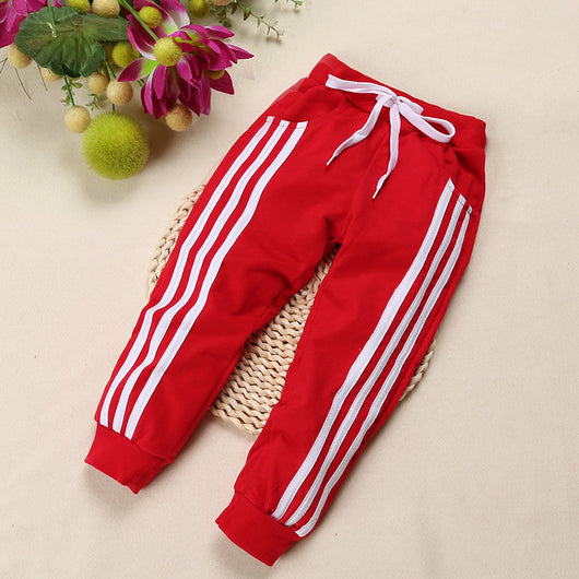 Pantalones Deportivos Casuales para Niños con Tres Franjas - Algodón Stretch Primavera Otoño - Image 2