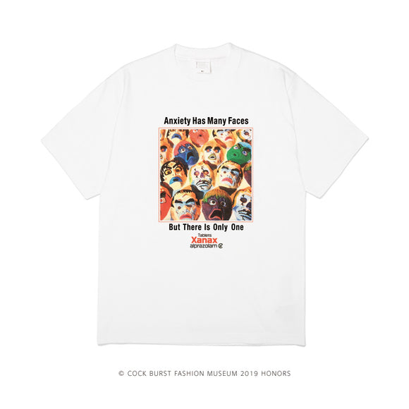 Playera Suelta Estampada - Ansiedad Tiene Muchos Rostros