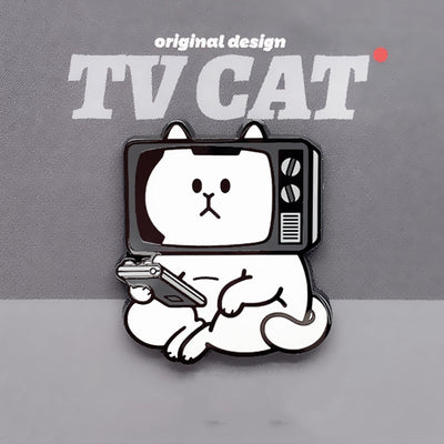 Broche Distintivo de Personalidad Gato TV Original - Image 6
