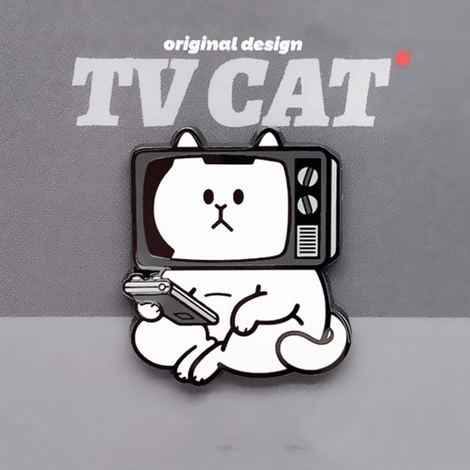 Broche Distintivo de Personalidad Gato TV Original - Image 6