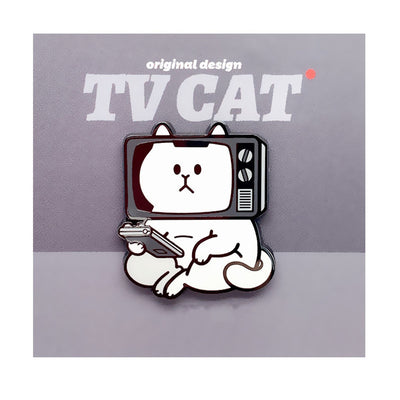 Broche Distintivo de Personalidad Gato TV Original
