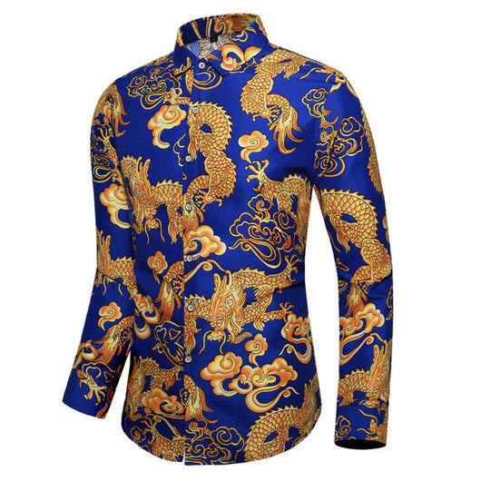 Camisa Hawaiana Estampada de Manga Larga para Hombre - Image 3