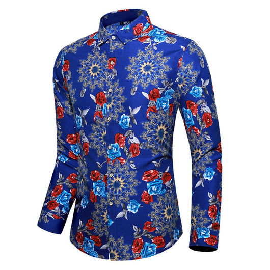 Camisa Hawaiana Estampada de Manga Larga para Hombre - Image 11