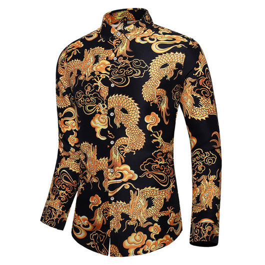 Camisa Hawaiana Estampada de Manga Larga para Hombre - Image 6