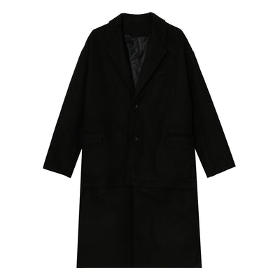 Abrigo de Lana Coreano Grueso Estilo Traje con Cortavientos Desmontable para Hombre - Image 8