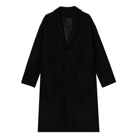Abrigo de Lana Coreano Grueso Estilo Traje con Cortavientos Desmontable para Hombre - Image 8