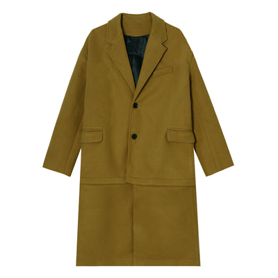 Abrigo de Lana Coreano Grueso Estilo Traje con Cortavientos Desmontable para Hombre - Image 13