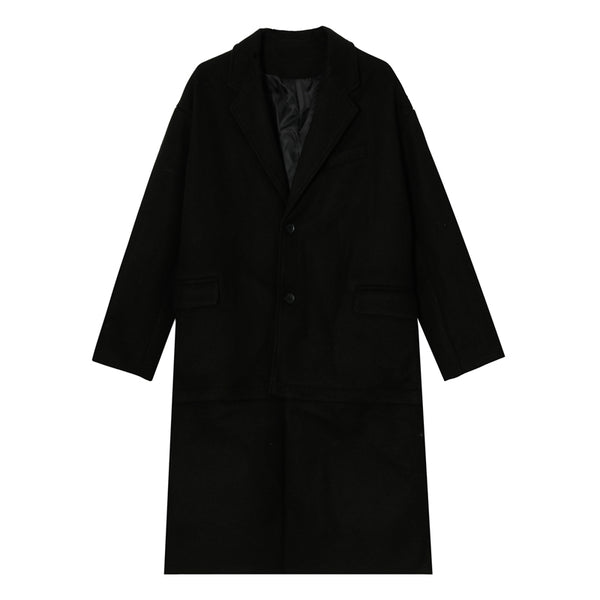 Abrigo de Lana Coreano Grueso Estilo Traje con Cortavientos Desmontable para Hombre