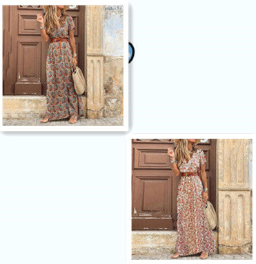 Vestido Floral con Escote en V Simiya - Image 7