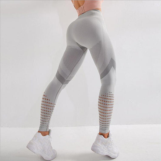 Leggins Deportivos de Cintura Alta con Malla Transpirable de Secado Rápido - Image 4