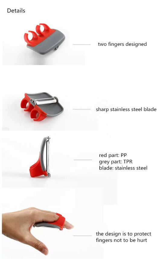 Pelador Ergonómico de Dos Dedos de Acero Inoxidable - Image 9