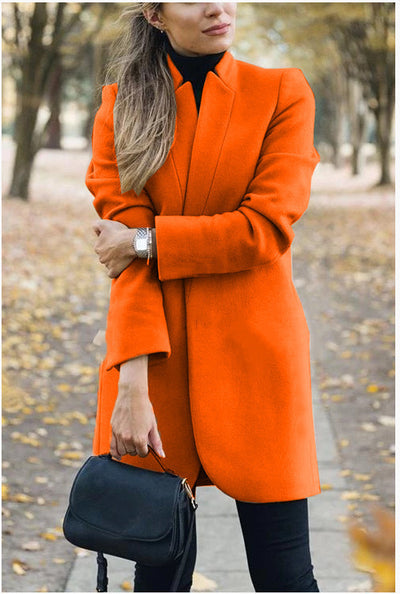 Chaqueta de Lana Elegante con Cuello Alto - Estilo Europeo Moderno - Image 10