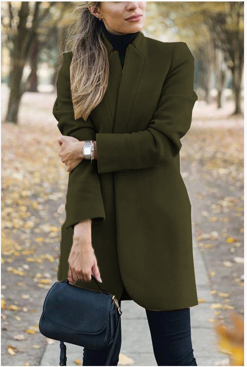 Chaqueta de Lana Elegante con Cuello Alto - Estilo Europeo Moderno - Image 11