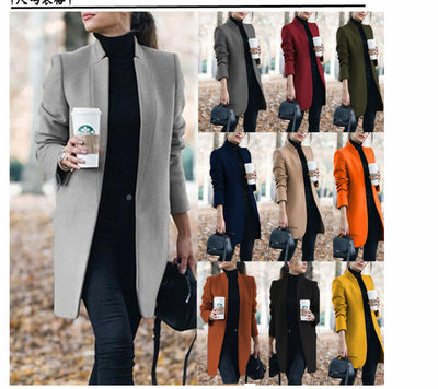 Chaqueta de Lana Elegante con Cuello Alto - Estilo Europeo Moderno - Image 4