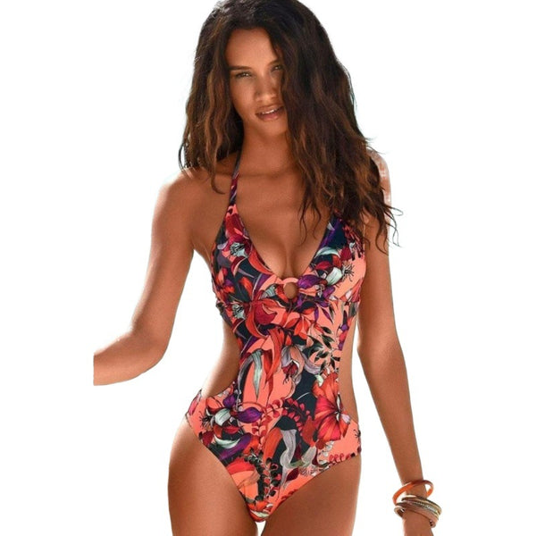 Traje de Baño Estampado para Mujer de Una Pieza