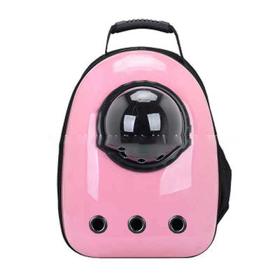 Black and white penguin-shaped pet carrier backpack with a transparent bubble window and ventilation holes. - Image 8