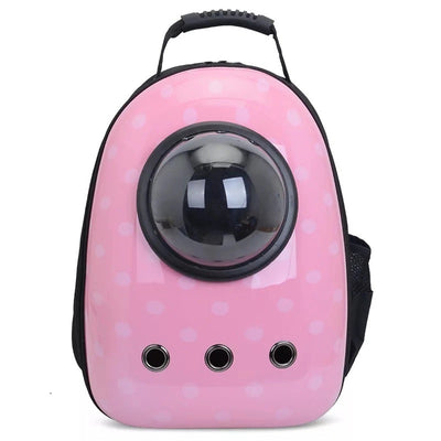 Black and white penguin-shaped pet carrier backpack with a transparent bubble window and ventilation holes. - Image 17