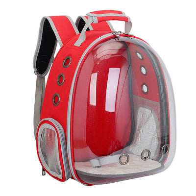 Black and white penguin-shaped pet carrier backpack with a transparent bubble window and ventilation holes. - Image 19