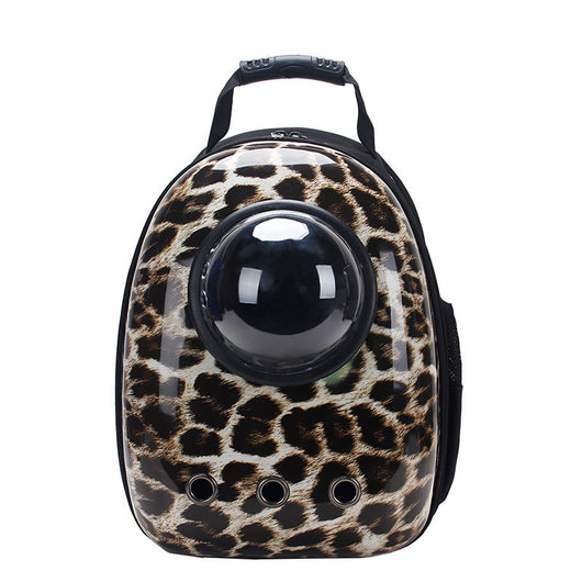 Black and white penguin-shaped pet carrier backpack with a transparent bubble window and ventilation holes. - Image 40