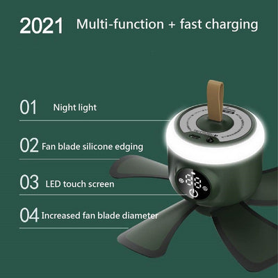 Ventilador de Techo Mini Silencioso con Luz LED y Control Remoto USB Recargable - Image 11