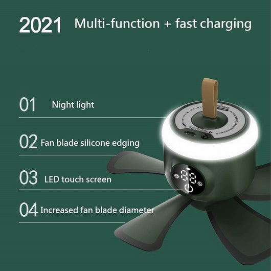 Ventilador de Techo Mini Silencioso con Luz LED y Control Remoto USB Recargable - Image 11