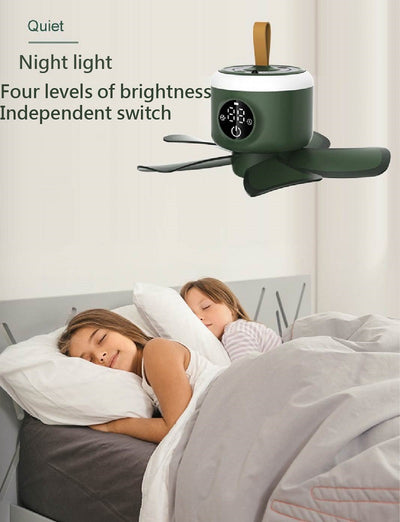 Ventilador de Techo Mini Silencioso con Luz LED y Control Remoto USB Recargable - Image 17