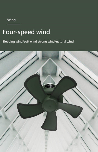 Ventilador de Techo Mini Silencioso con Luz LED y Control Remoto USB Recargable - Image 18