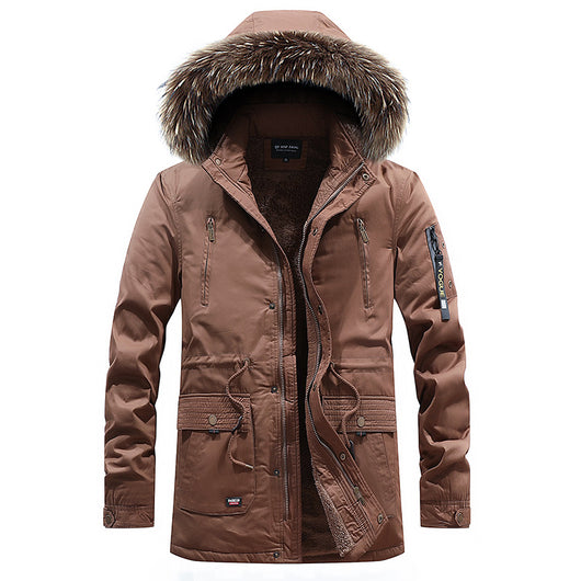 Chaqueta Impermeable Hombre Invierno Corte Slim Acolchada con Capucha Tallas Grandes - Image 7