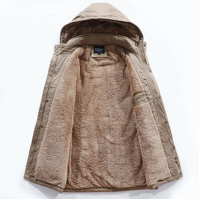 Chaqueta Impermeable Hombre Invierno Corte Slim Acolchada con Capucha Tallas Grandes - Image 8