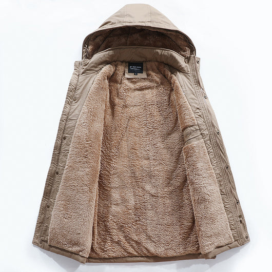 Chaqueta Impermeable Hombre Invierno Corte Slim Acolchada con Capucha Tallas Grandes - Image 8