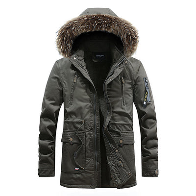 Chaqueta Impermeable Hombre Invierno Corte Slim Acolchada con Capucha Tallas Grandes - Image 10