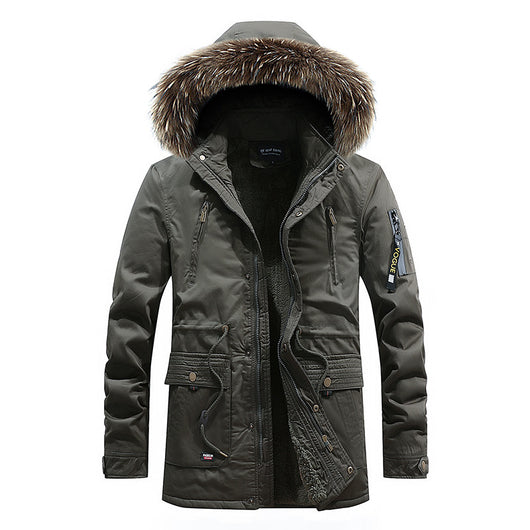 Chaqueta Impermeable Hombre Invierno Corte Slim Acolchada con Capucha Tallas Grandes - Image 10