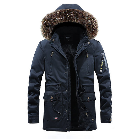 Chaqueta Impermeable Hombre Invierno Corte Slim Acolchada con Capucha Tallas Grandes - Image 12