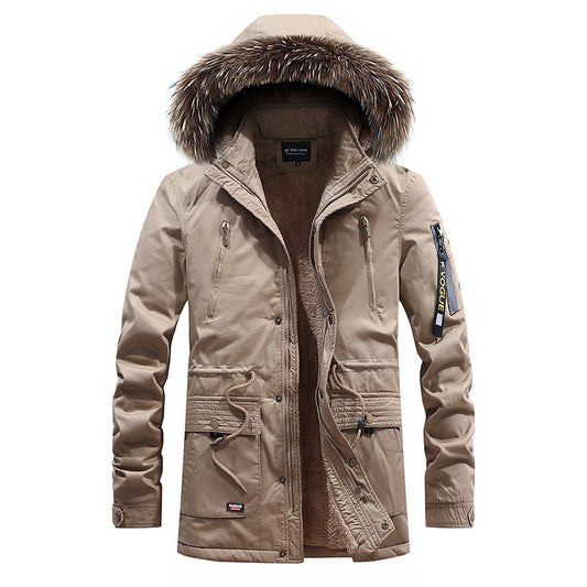 Chaqueta Impermeable Hombre Invierno Corte Slim Acolchada con Capucha Tallas Grandes
