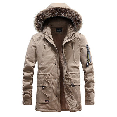 Chaqueta Impermeable Hombre Invierno Corte Slim Acolchada con Capucha Tallas Grandes