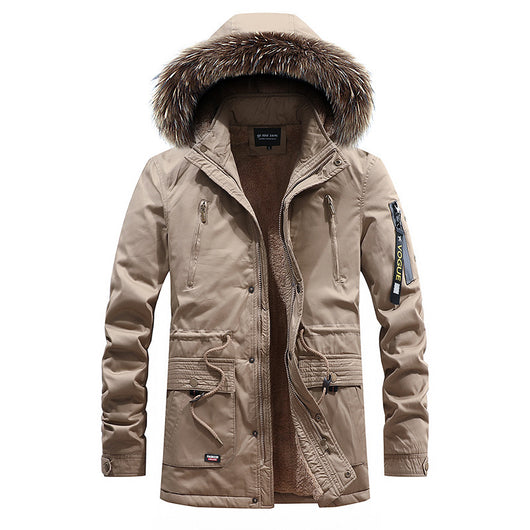Chaqueta Impermeable Hombre Invierno Corte Slim Acolchada con Capucha Tallas Grandes