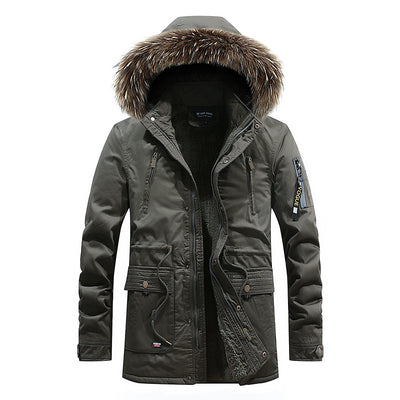 Chaqueta Impermeable Hombre Invierno Corte Slim Acolchada con Capucha Tallas Grandes - Image 4