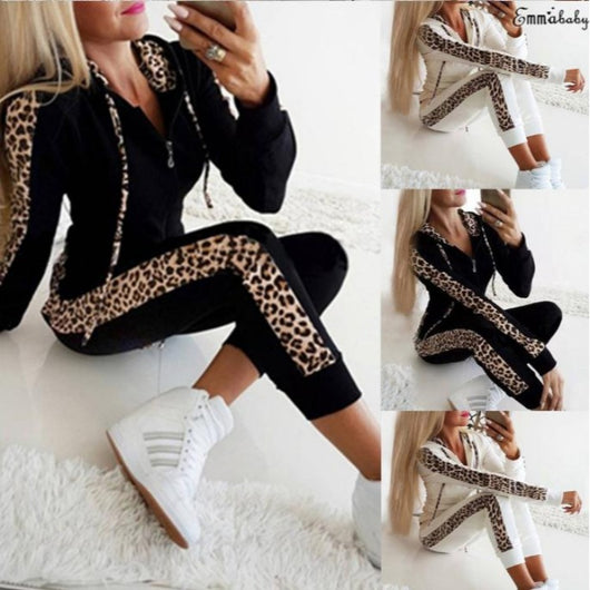 Conjunto de Sudadera y Pantalón Leopardo con Bolsillos y Cierre - Otoño Invierno - Image 8