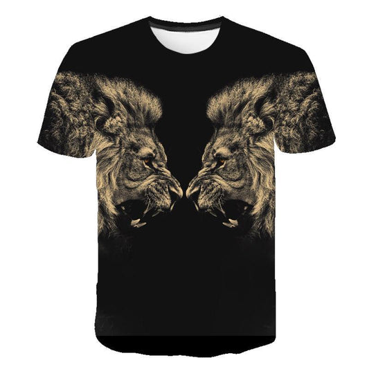 Playera con Estampado 3D de León - Diseño Animal Fashion