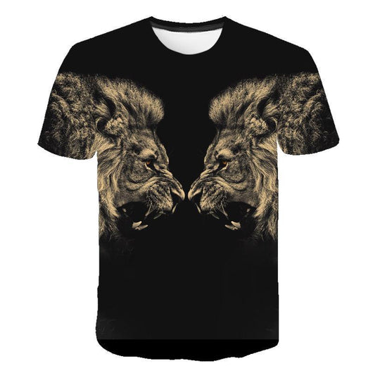 Playera con Estampado 3D de León - Diseño Animal Fashion