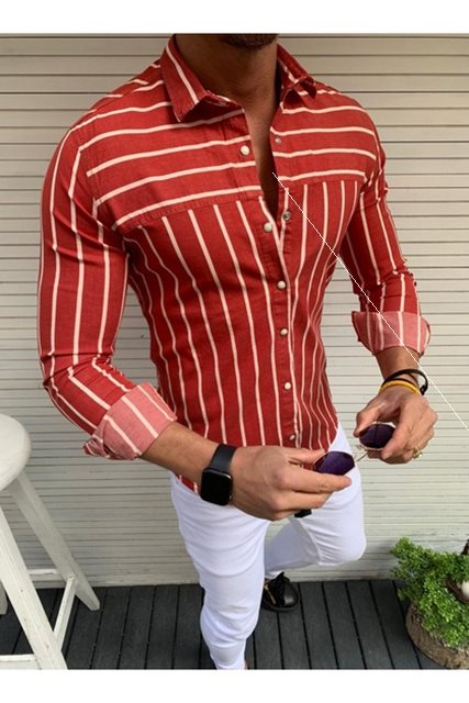 Camisa Slim Fit Elegante de Manga Larga para Hombre - Image 9