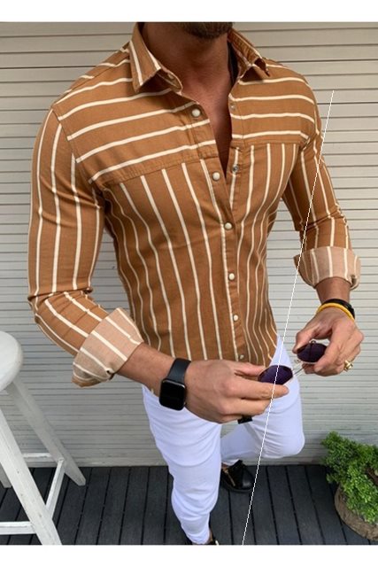 Camisa Slim Fit Elegante de Manga Larga para Hombre - Image 10