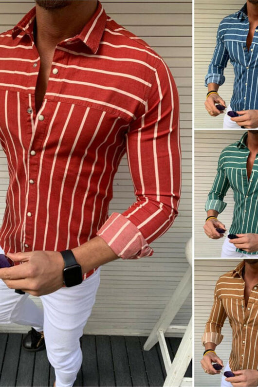 Camisa Slim Fit Elegante de Manga Larga para Hombre - Image 11