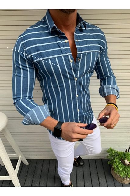 Camisa Slim Fit Elegante de Manga Larga para Hombre - Image 5